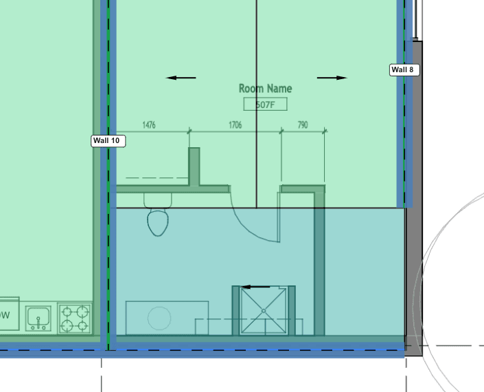 LoadTakedown app showing colour-coded tributary regions on a floor plan